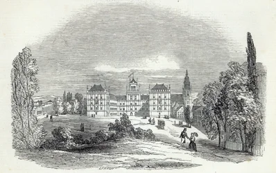 The Palace of Ehrenburg, Coburg, graverad av W.J. Linton, från 